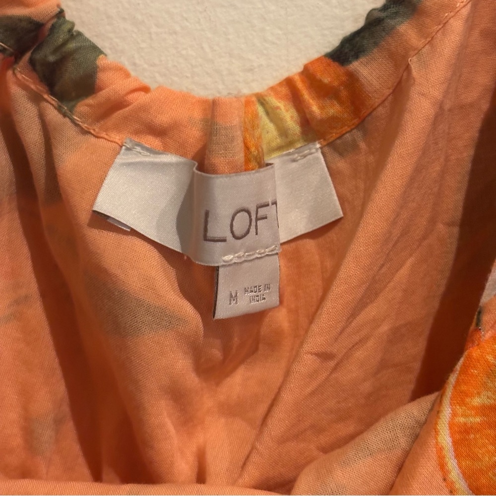 LOFT Orange Harvest Criss Cross Back Cropped Top size M - Picture 5 of 6